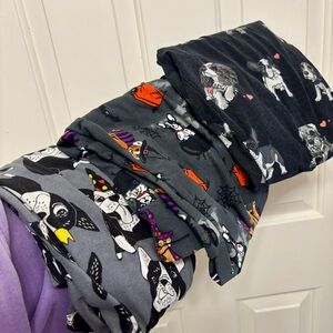 3 Grey Dog Pattern Leggings Bundle